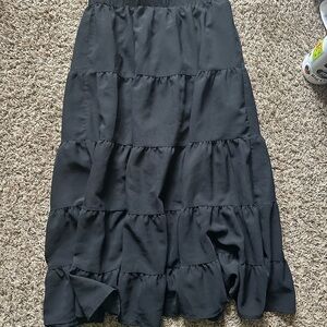 Elegant Black Tiered Skirt